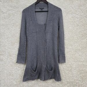 Eileen Fisher Womens Mohair Blend Open Front‎ Cardigan Gray Size XS Minimalist